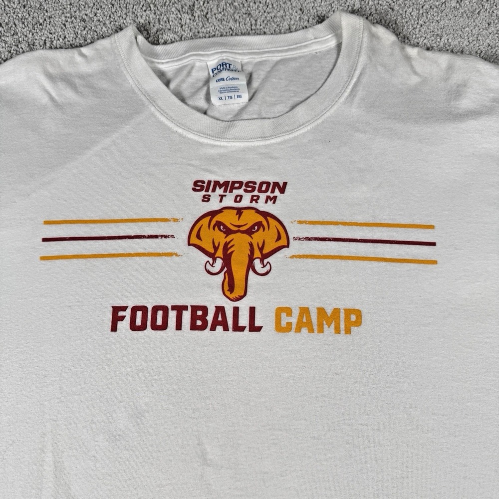 Simpson College Storm Iowa Football Camp Issued T Shirt Adult XL NCAA STAIN BACK